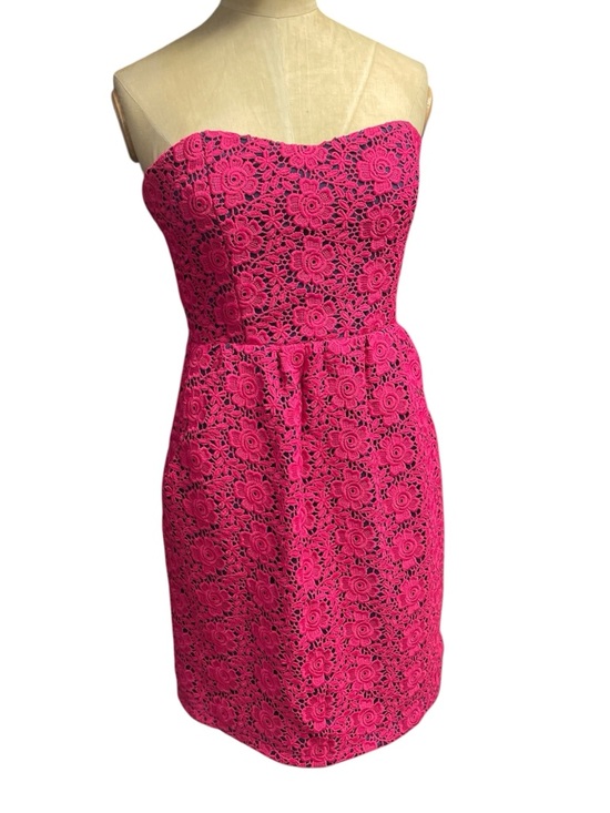 JB by Julie Brown Dresses & Skirts - Julie Brown Crochet Dress Strapless SM Pink JB Embroidery Floral Mini Lace Femme
